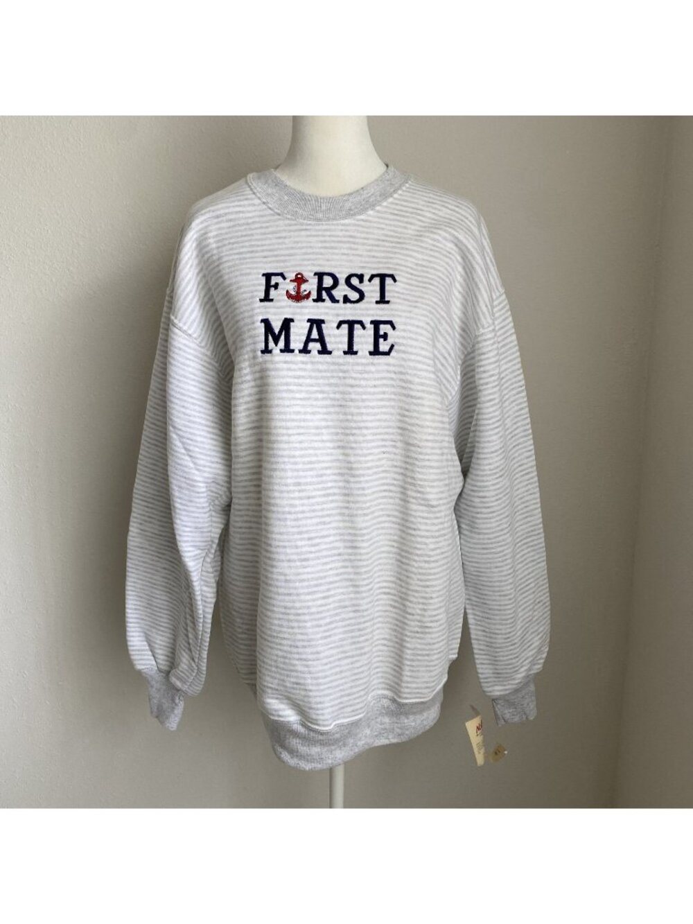 Vintage Jerzees Large First Mate Sailing Crewneck Sweatshirt 80s 90s Nublend USA